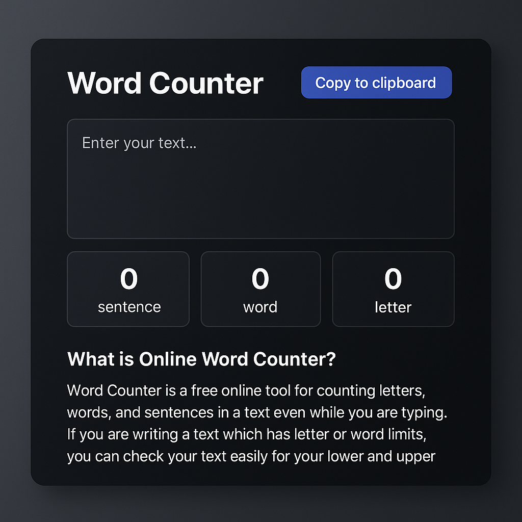 word and letter counter