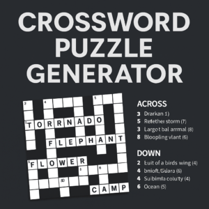 Crossword Puzzle Generator – Free Printable Crossword Maker