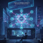 Futuristic high-tech chrome banana featuring glowing blue holographic circuitry and digital data nodes in a cinematic laboratory setting, symbolizing Nano Banana and Agentic AI technology.